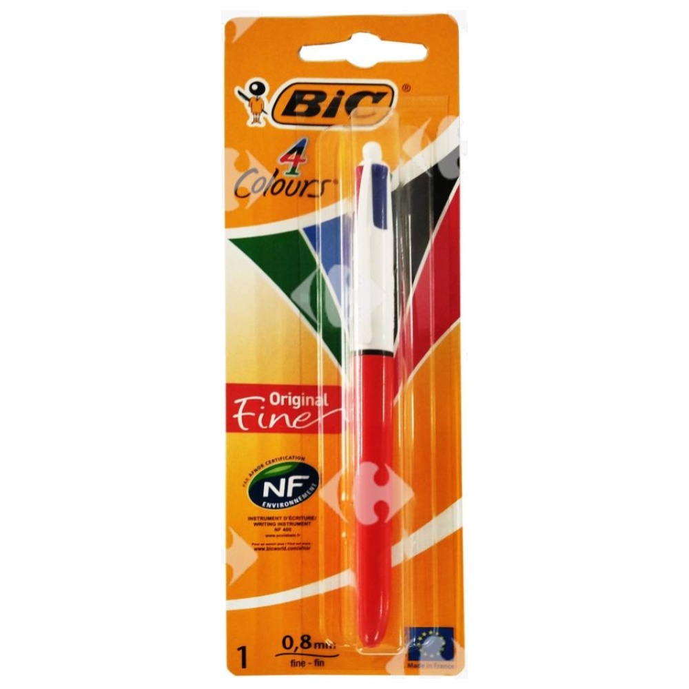 [703301] Stylo-Bille Rétractable Pointe Fine 4 Couleurs Original Bic 1 unité