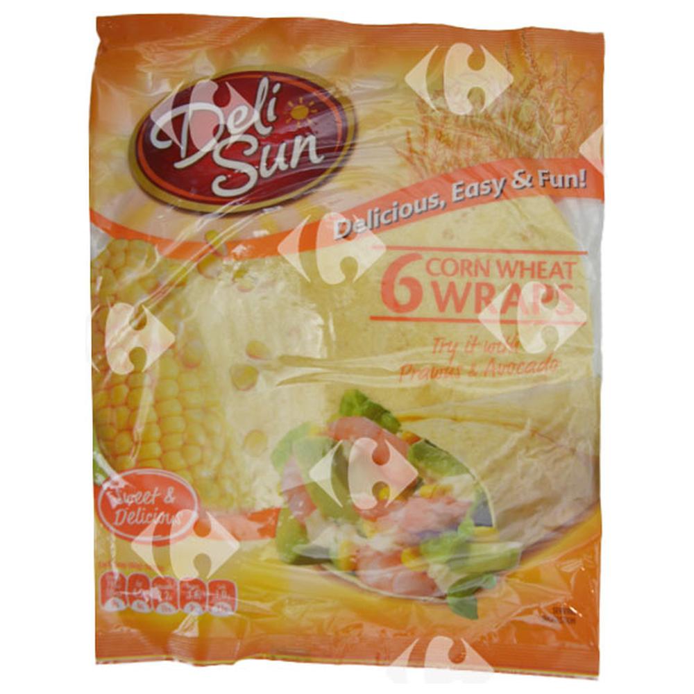[518605] Wraps de Maïs Deli Sun 360g 6 feuilles.
