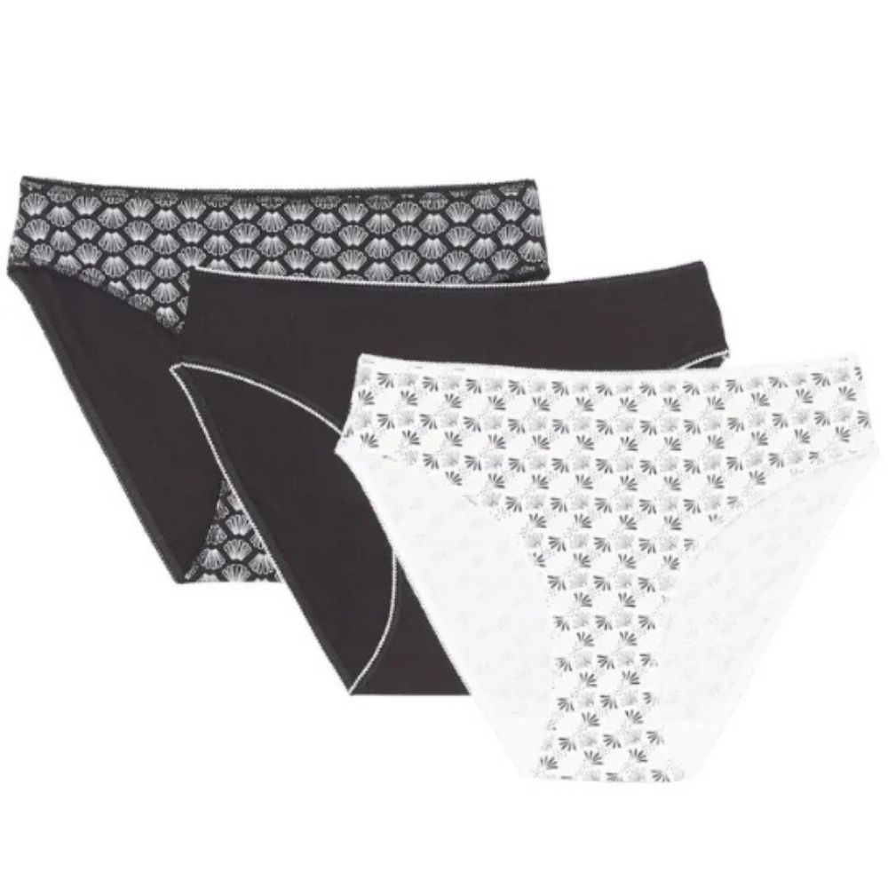 [673842] Lot 3 Slips Femme Fantaisie Noir