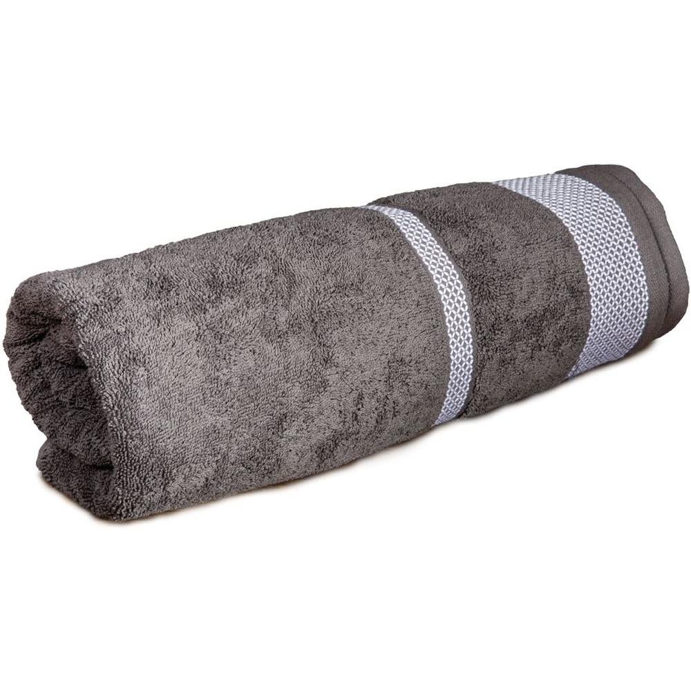 [726095] Drap de Bain Gaia Gris Foncé Tex Home 100x150 cm
