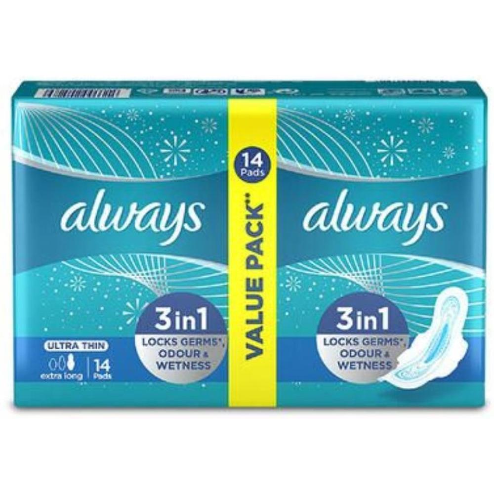 [717328] Serviettes 3-in-1 Ultra Fines Extra Longues Always 14 unités