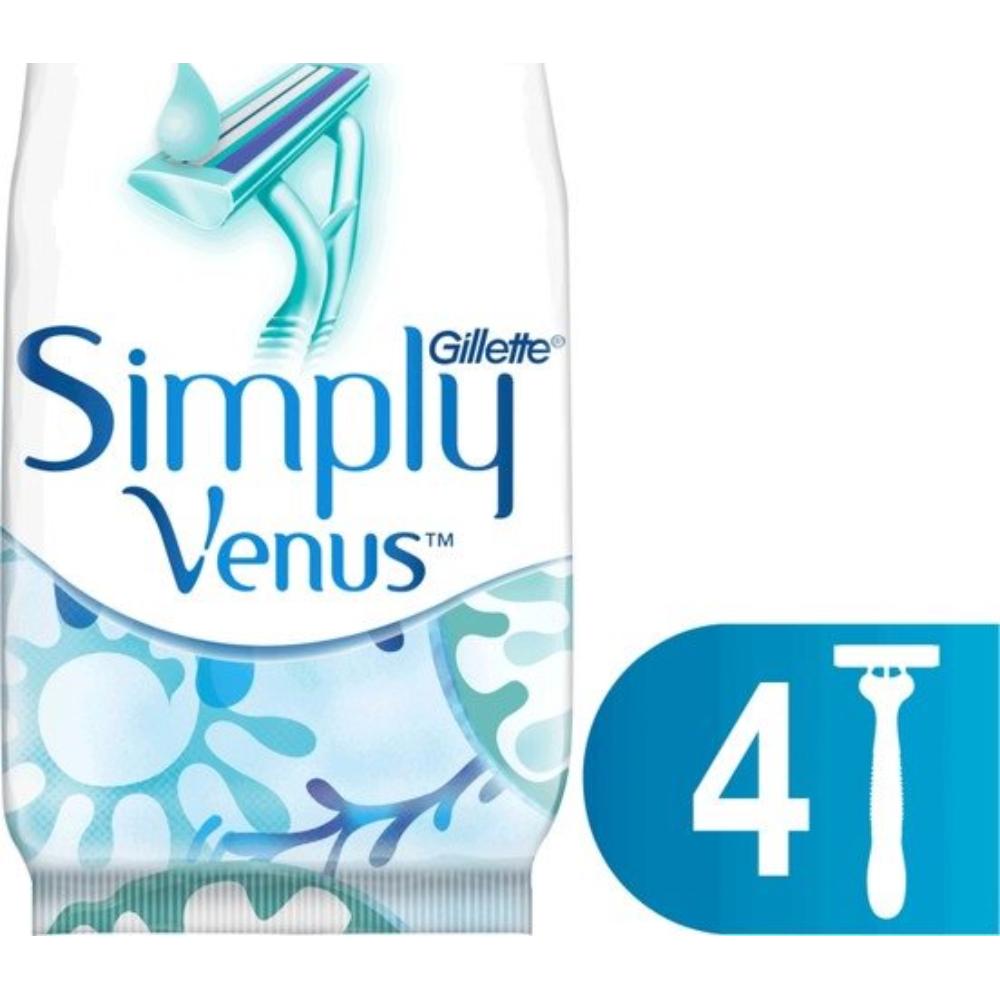 [416355] Rasoir Jetable Simply 2 lames Venus 4 unités.