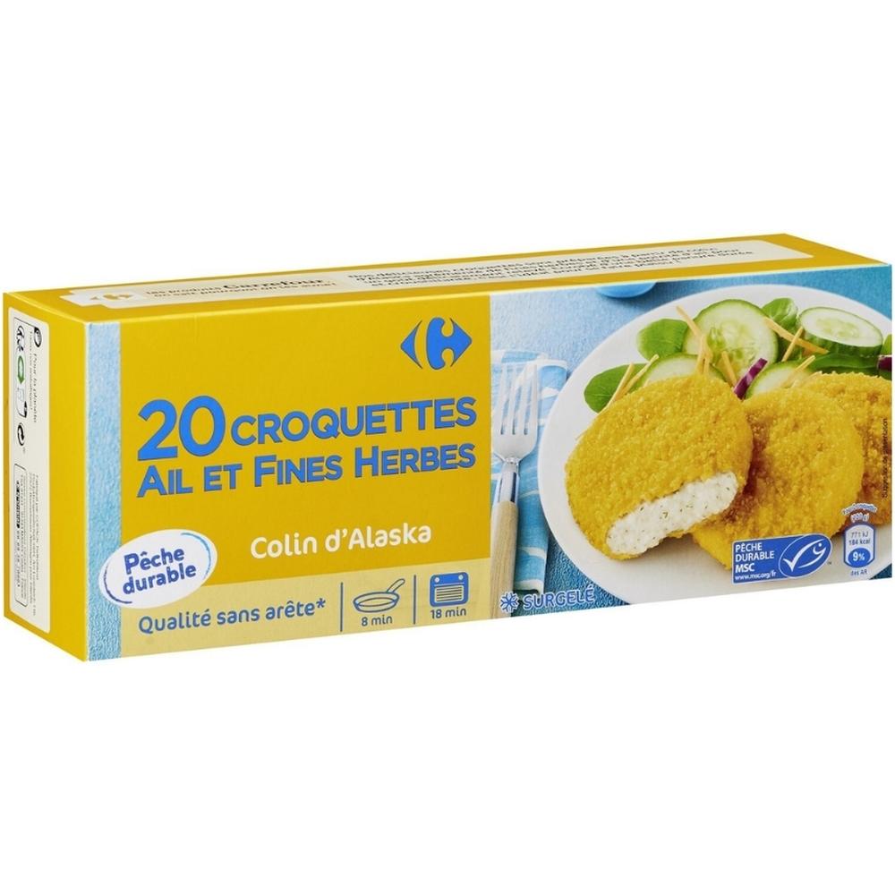 [634540] Croquettes de Poisson Ail et Fines Herbes Carrefour 20 unités 50g.