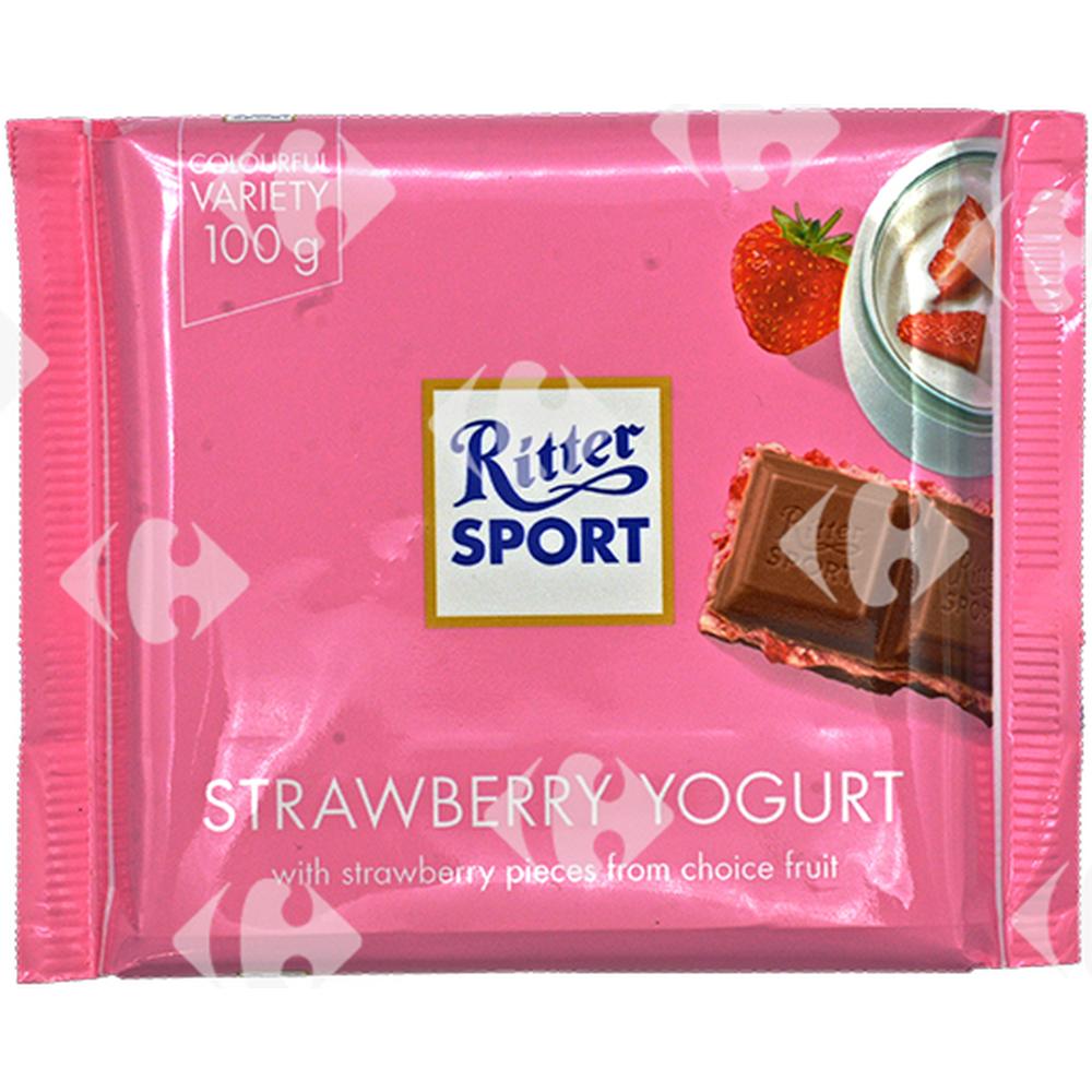 [535902] Tablette de Chocolat Fraise Et Yaourt Ritter Sport 100g