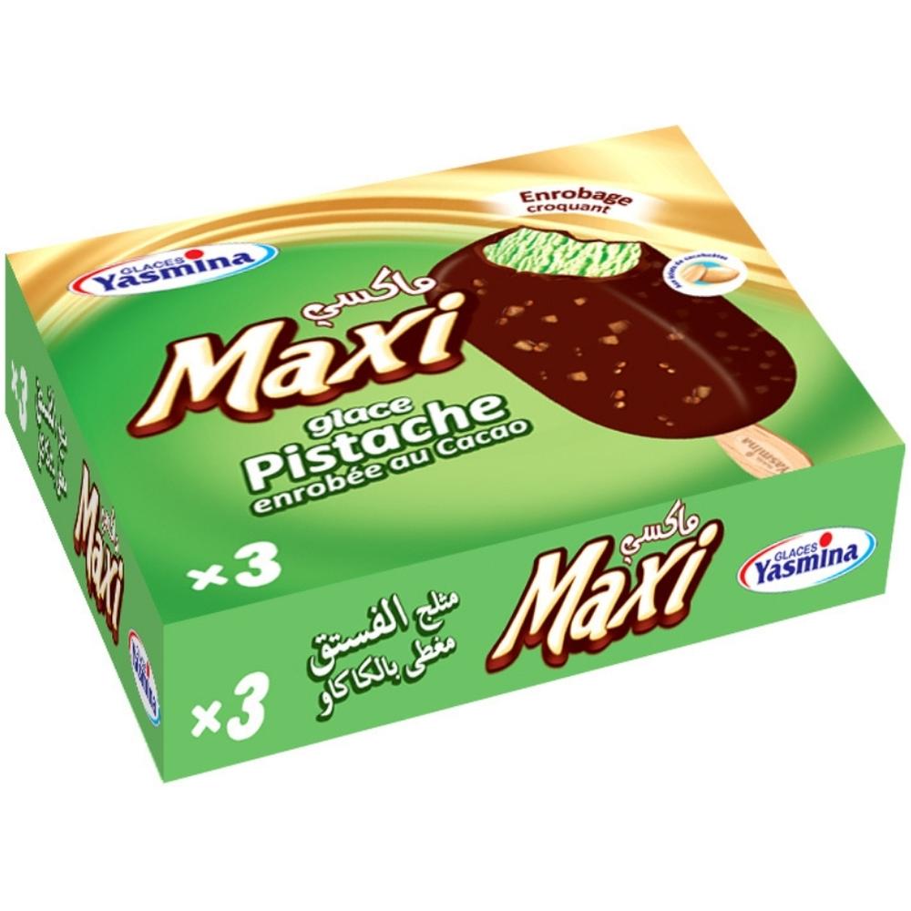 [70979] Bâtonnets Glace Maxi Pistache Choco Yasmina 3 unités 80ml.