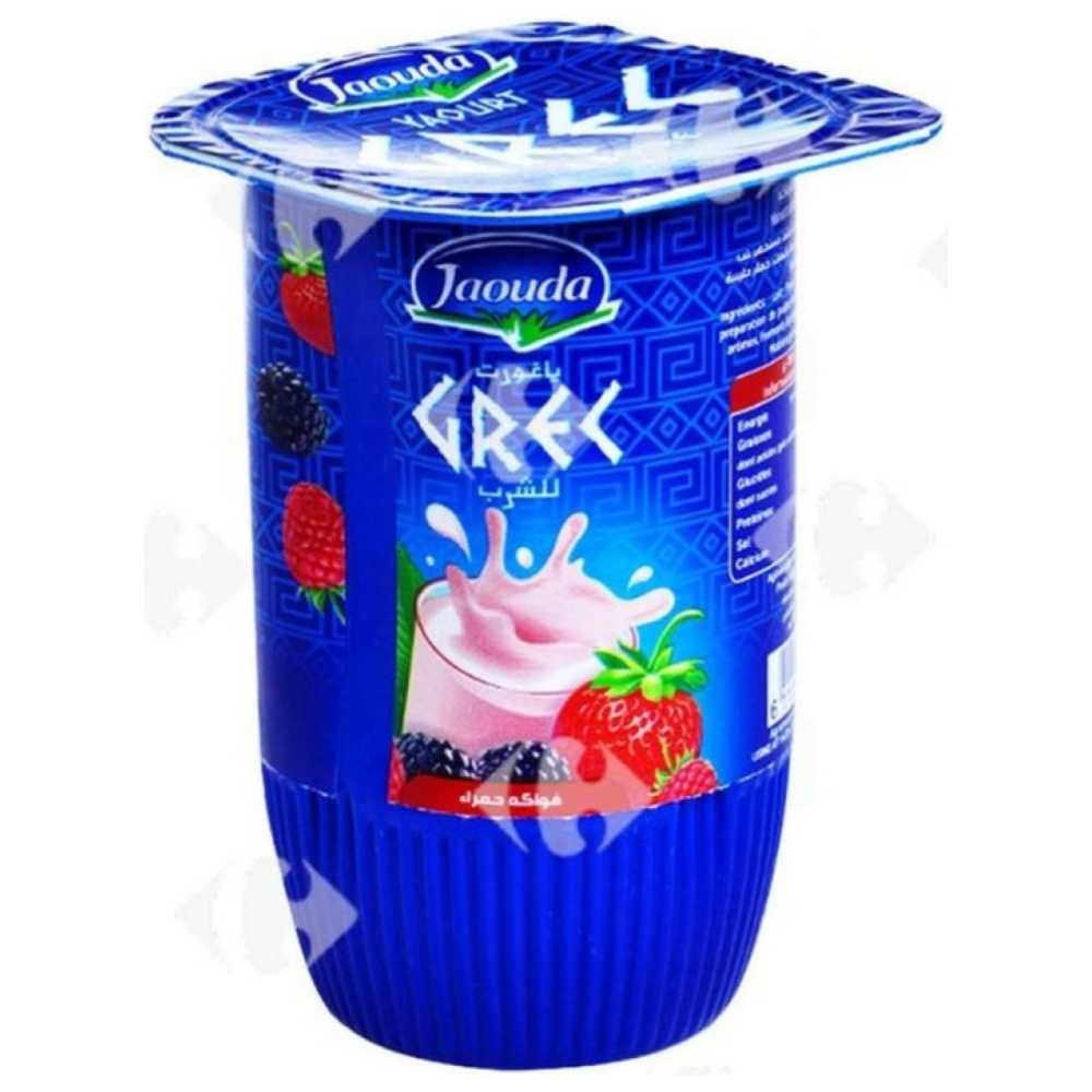 Yaourt à Boire Fruits Rouges Grec Jaouda 165g.