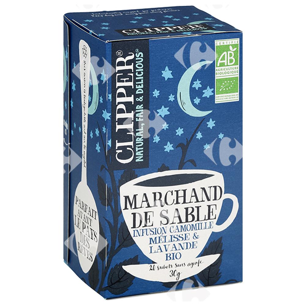[611785] Infusions en Sachets Camomille Melisse Lavande Bio Clipper 20 sachets