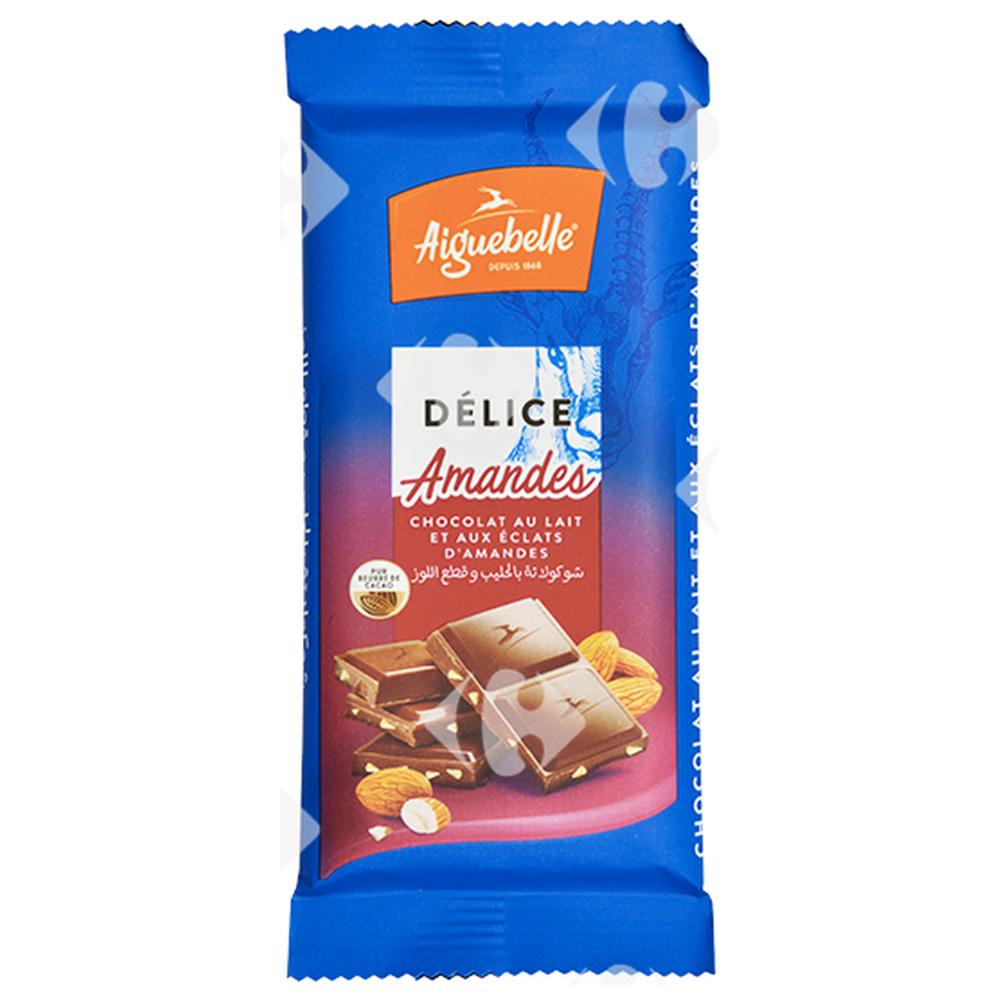 Tablette de Chocolat au Lait aux Amandes Delice Aiguebelle 45g