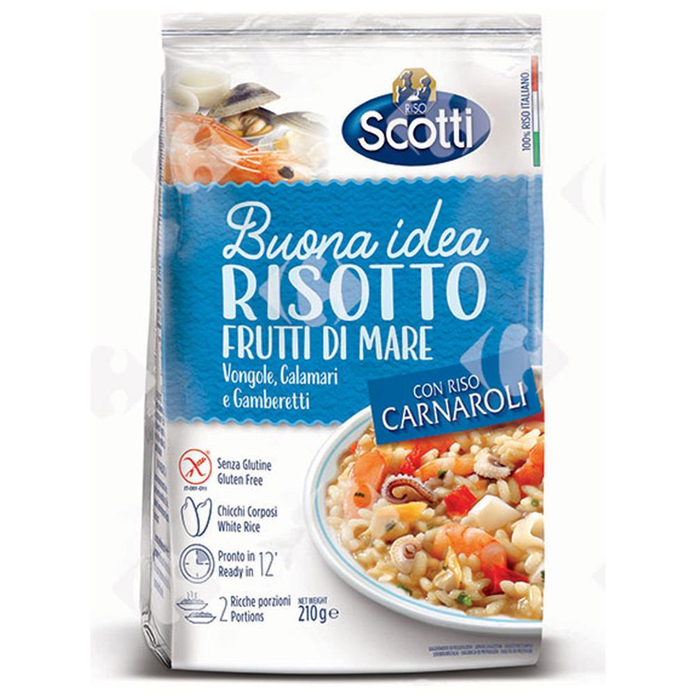 Riz Risotto Marinaro aux Fruits de Mer sans Gluten Scotti 210g.