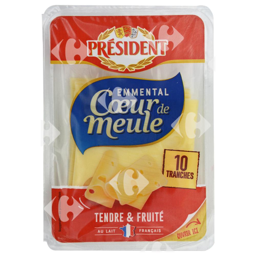 [644693] Emmental Cœur de Meule en Tranches Président 150g.