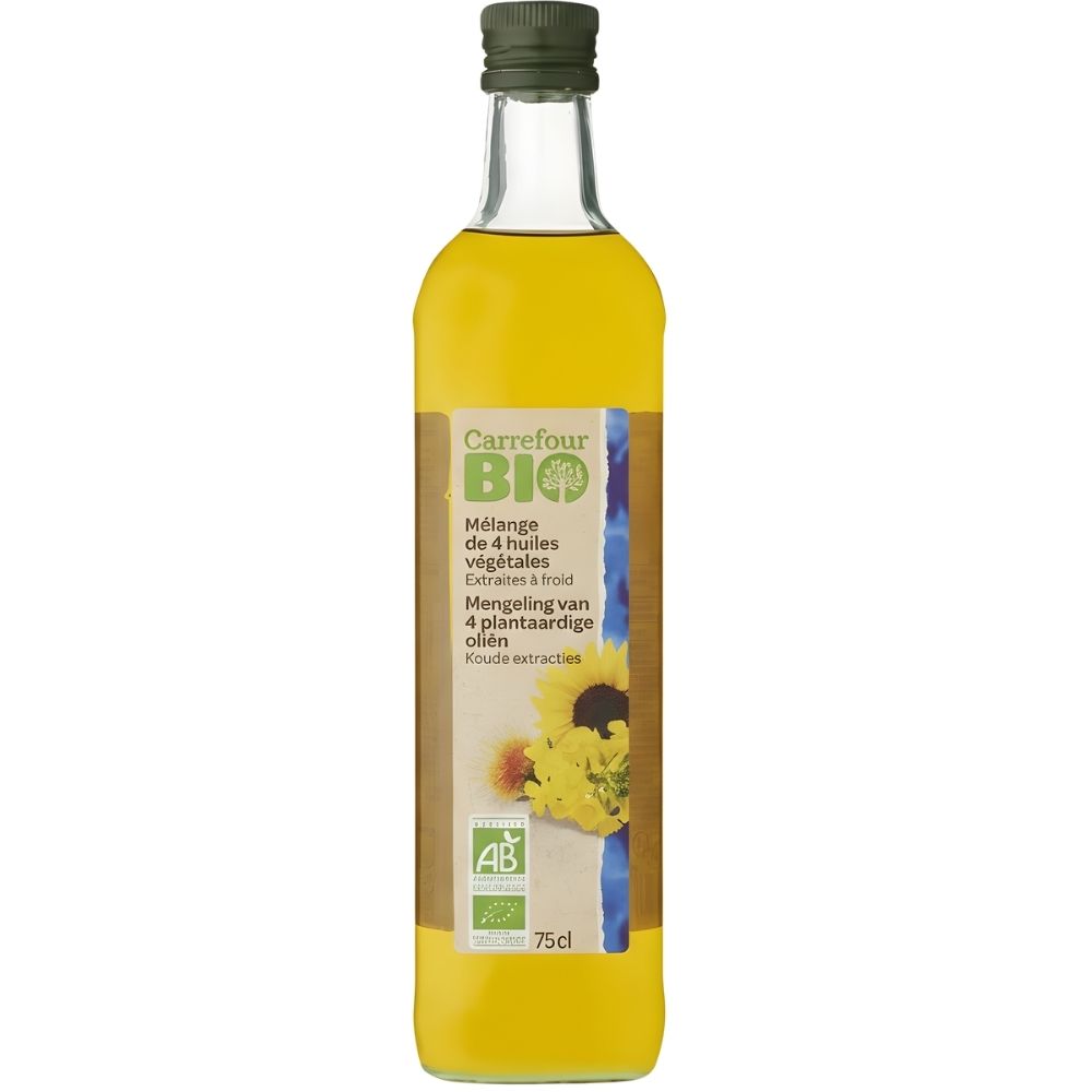 [657343] Mélange de 4 Huiles Végétales Bio Carrefour Bio 75cl