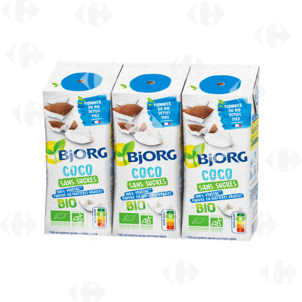 [689070] Boisson Végétale de Coco Sans Sucre Bio Bjorg 3x25cl