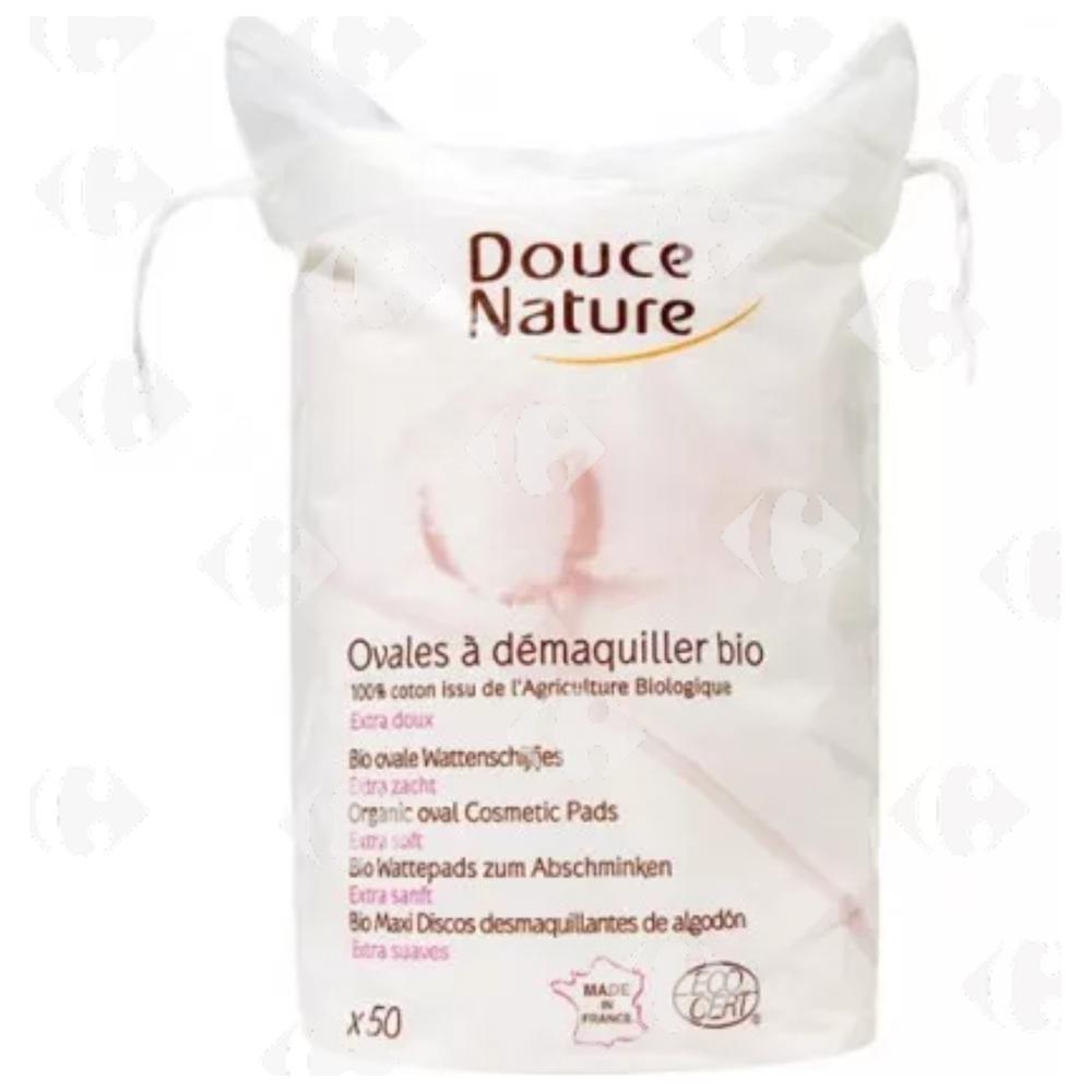 [682892] Ovales à Démaquiller en Coton Bio Douce Nature 50 unités