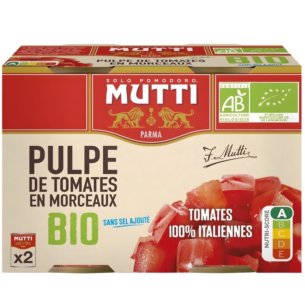 [673002] Pulpe de Tomates en Morceaux Bio Mutti 2x400g