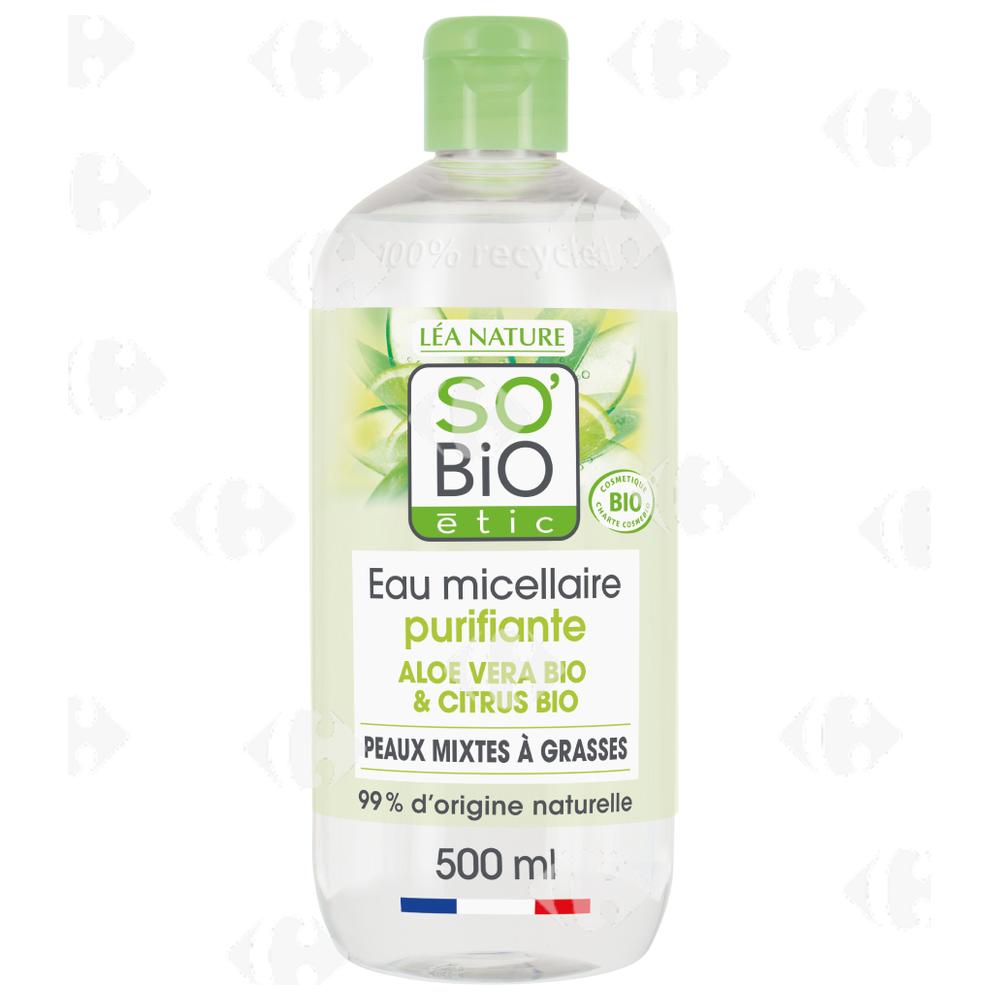 [682873] Eau Micellaire Purifiante au Jus d'Aloe Vera et au Citrus Bio So'Bio 500ml