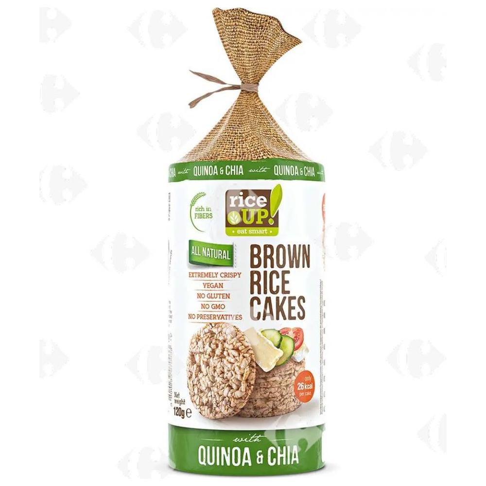 Galette de Riz Brun Quinoa et Chia Sans Gluten Rice Up 120g.