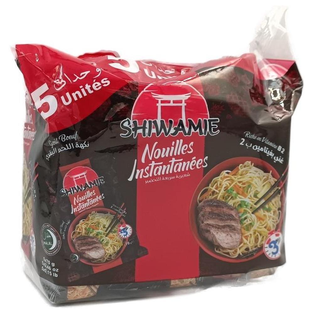 [707578] Nouilles Instantanées Bœuf Shiwamie 5x70g.