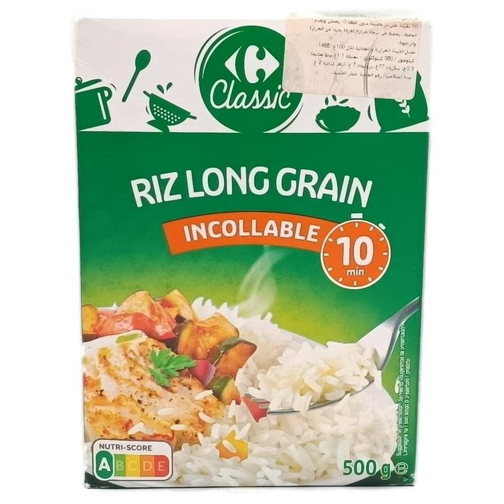 Riz Long Grain Incollable Carrefour Classic' 500g.