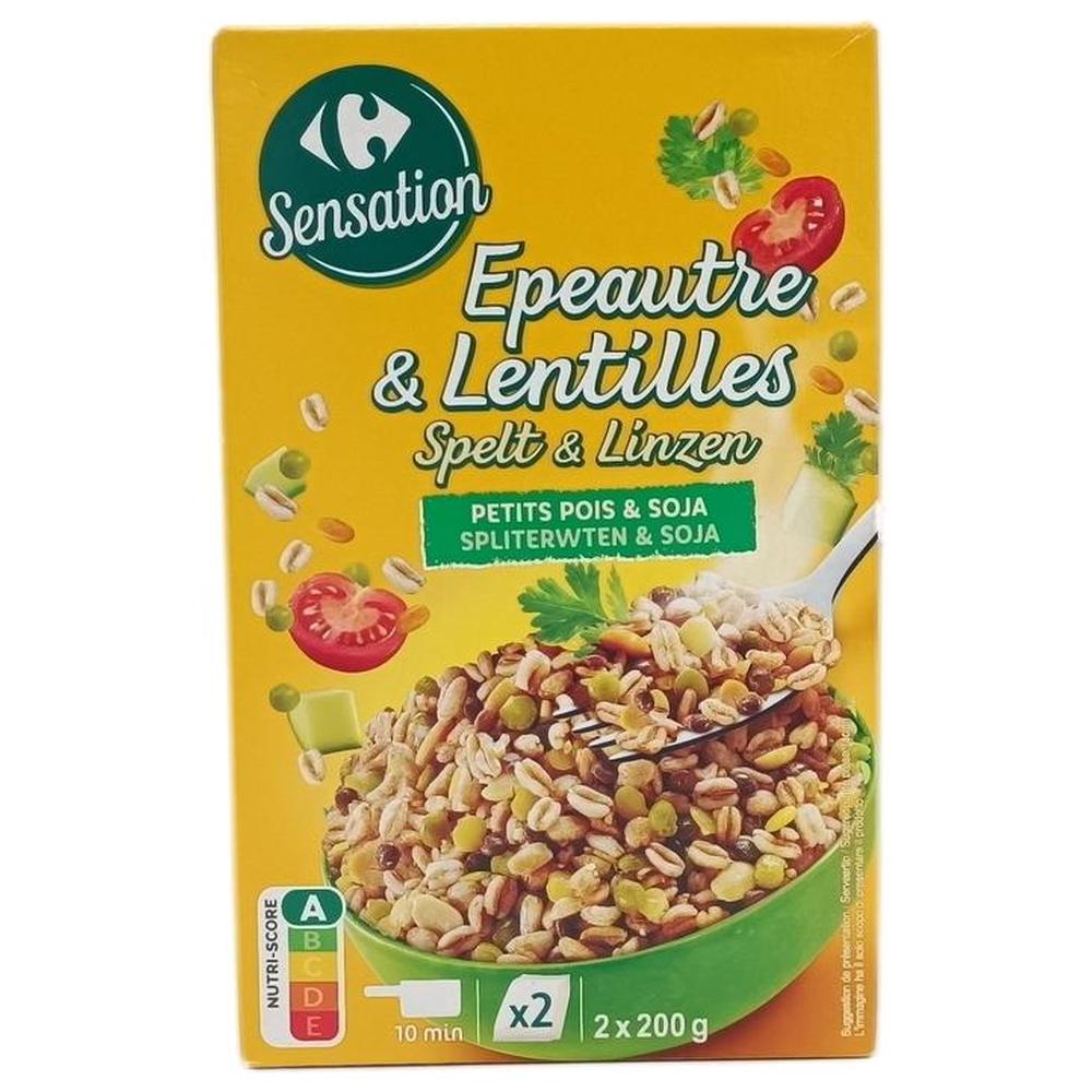 Mélange Céréale Pois Lentille SoJean d'Audignac Épeautre Carrefour 2 unités de 200g.