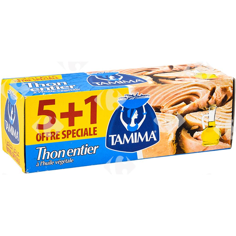 [626390] Lot Thon Entier Huile Végétale Tamima 5x80g.