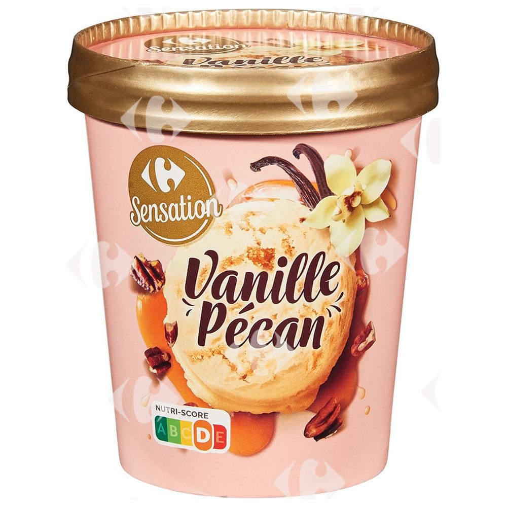 Crème Glacée Vanille Pecan en Pot Carrefour 500ml.