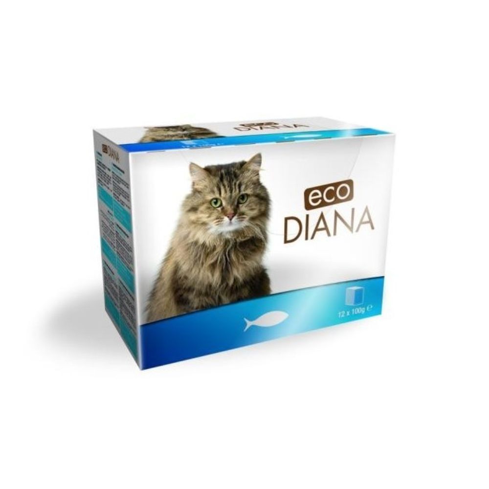Pochons pour Chat au Poisson Eco Diana 12x100g
