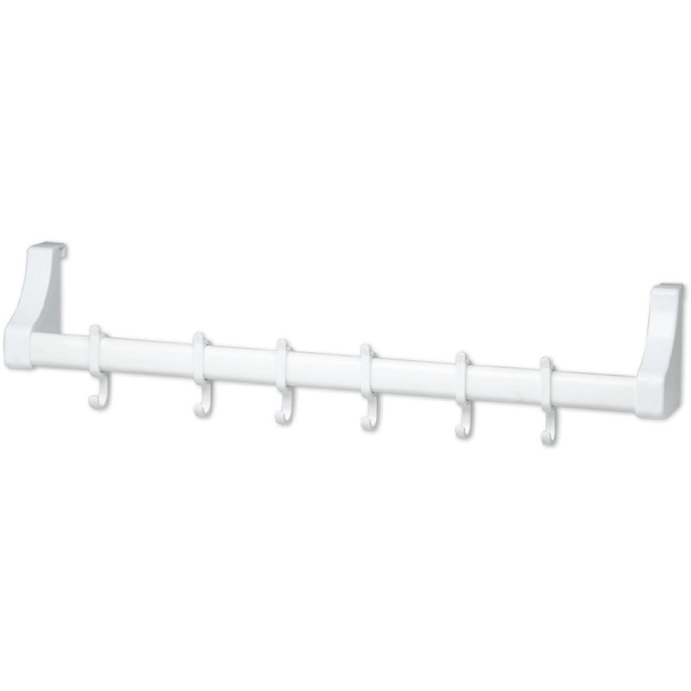 [679967] Porte-Manteau 6 Crochets Plastique Blanc.