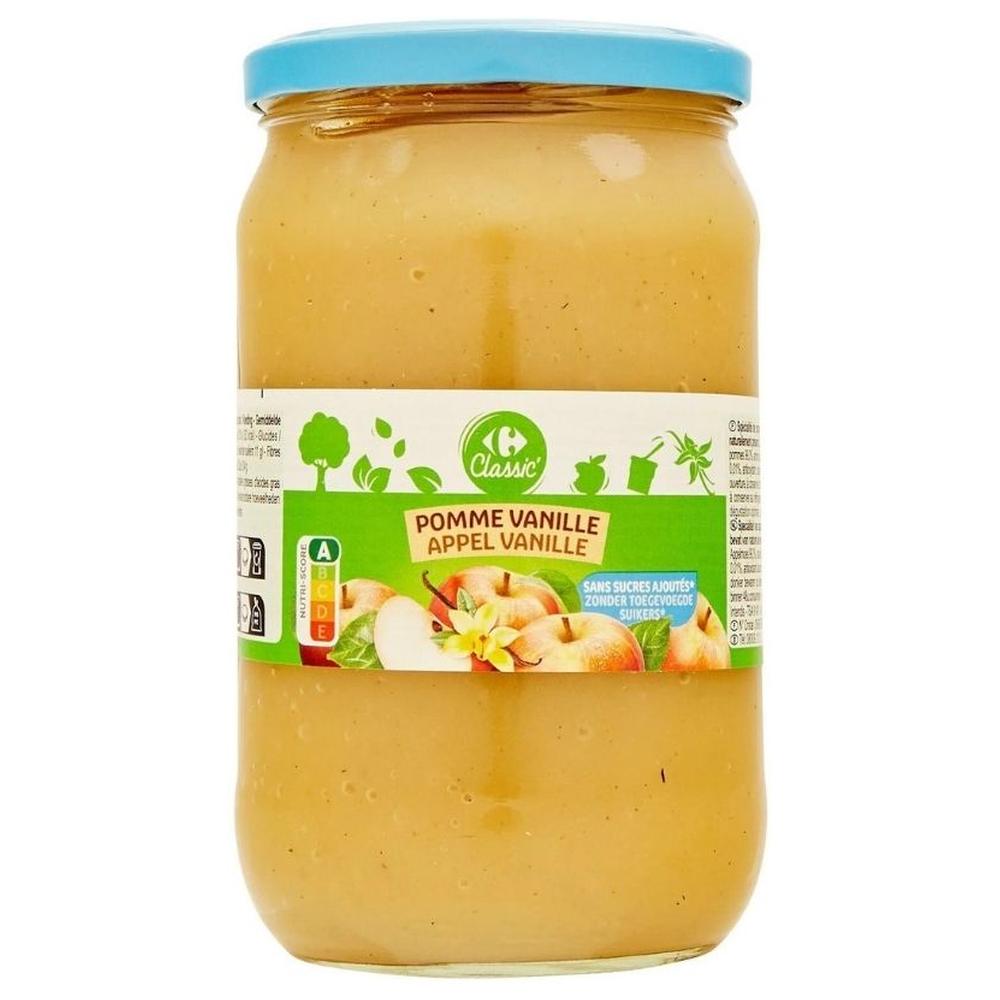 Compote Fruits Pomme Vanille sans Sucre Carrefour Classic 710g