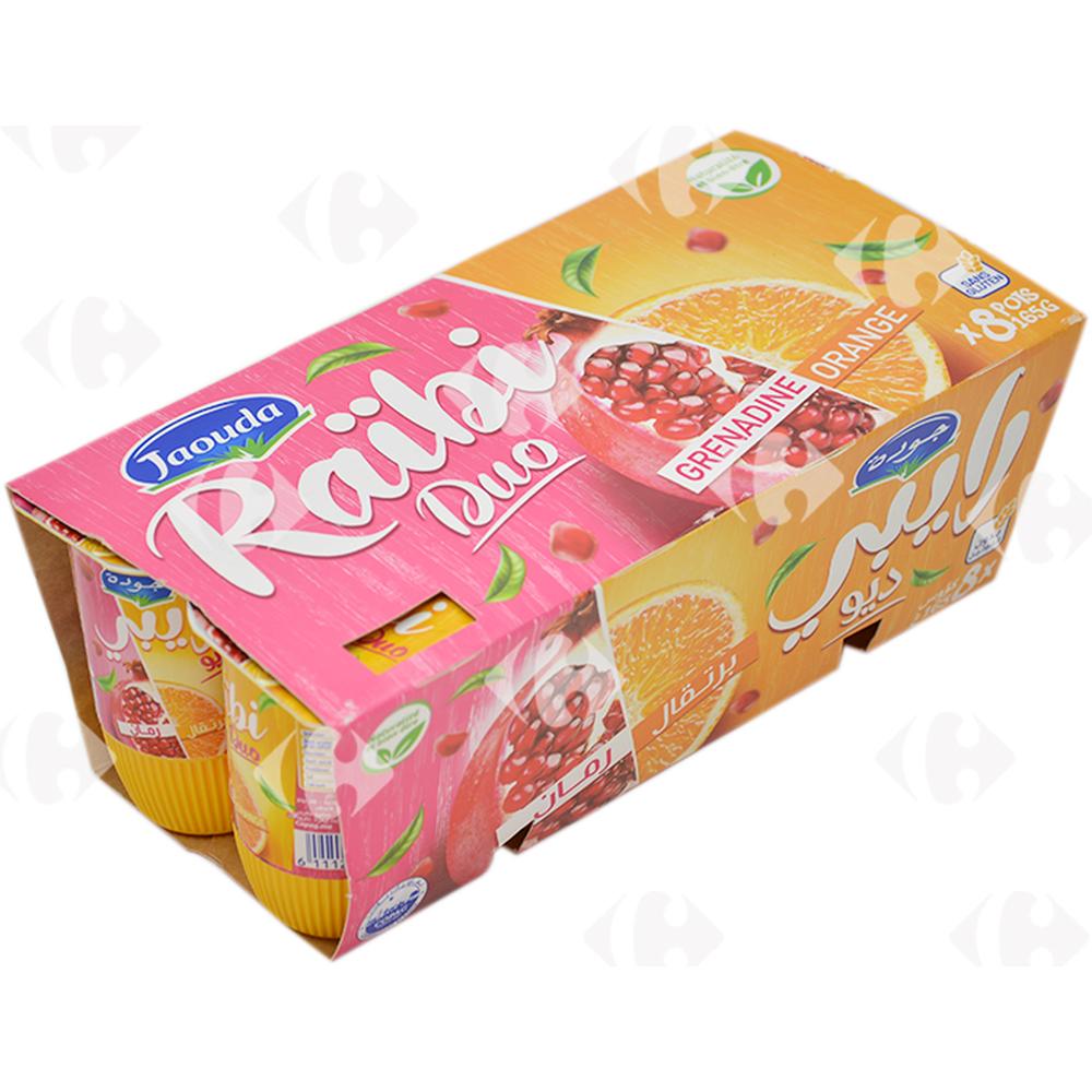 Pack Yaourt à Boire Duo Grenadine Orange Raibi Jaouda 8x165g.