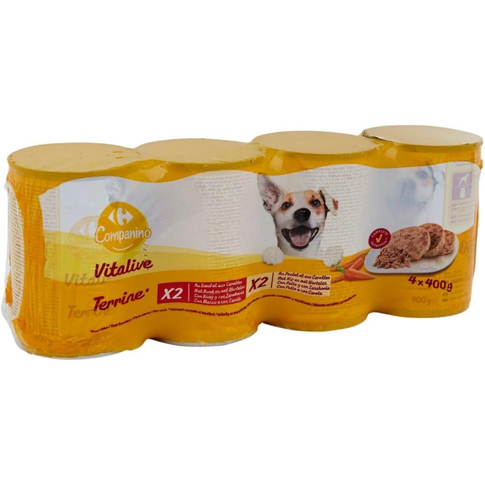 [507886] Assortiment Pâtée Boeuf Poulet Légumes Carrefour 4x400g