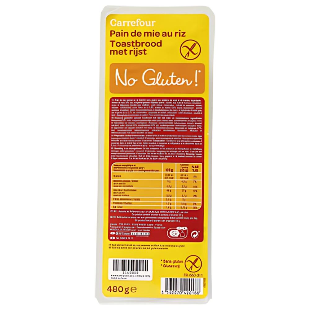 [574437] Pain de Mie au Riz Sans Gluten Carrefour 480g