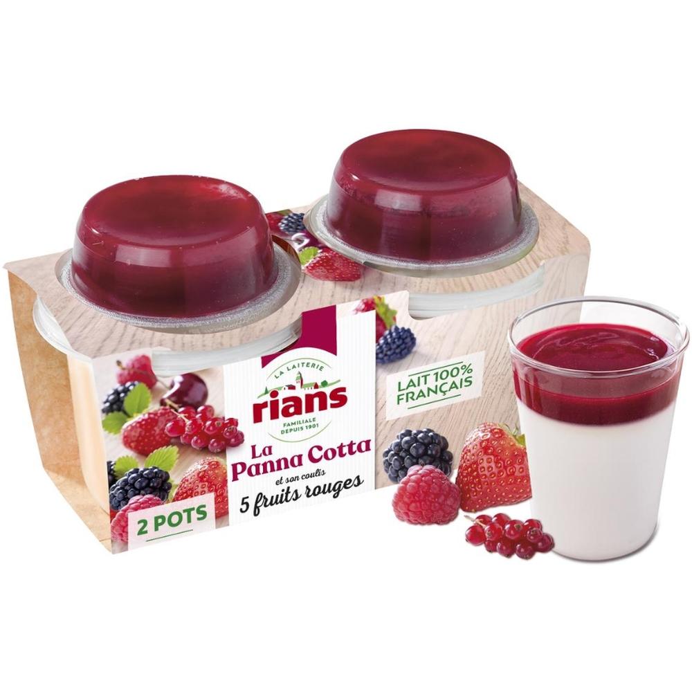 La Panna Cotta Fruits Rouges Rians 120g 2 unités