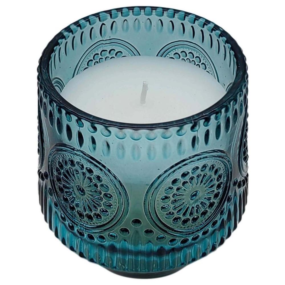 Coupe Bougie en Verre Bleu Sea Salt Kasa 10cm