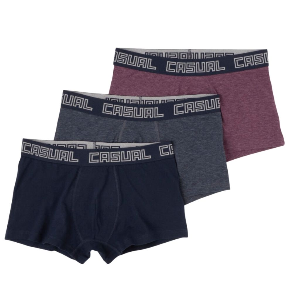[710364] Lot de 3 Boxers Homme Casual Marine