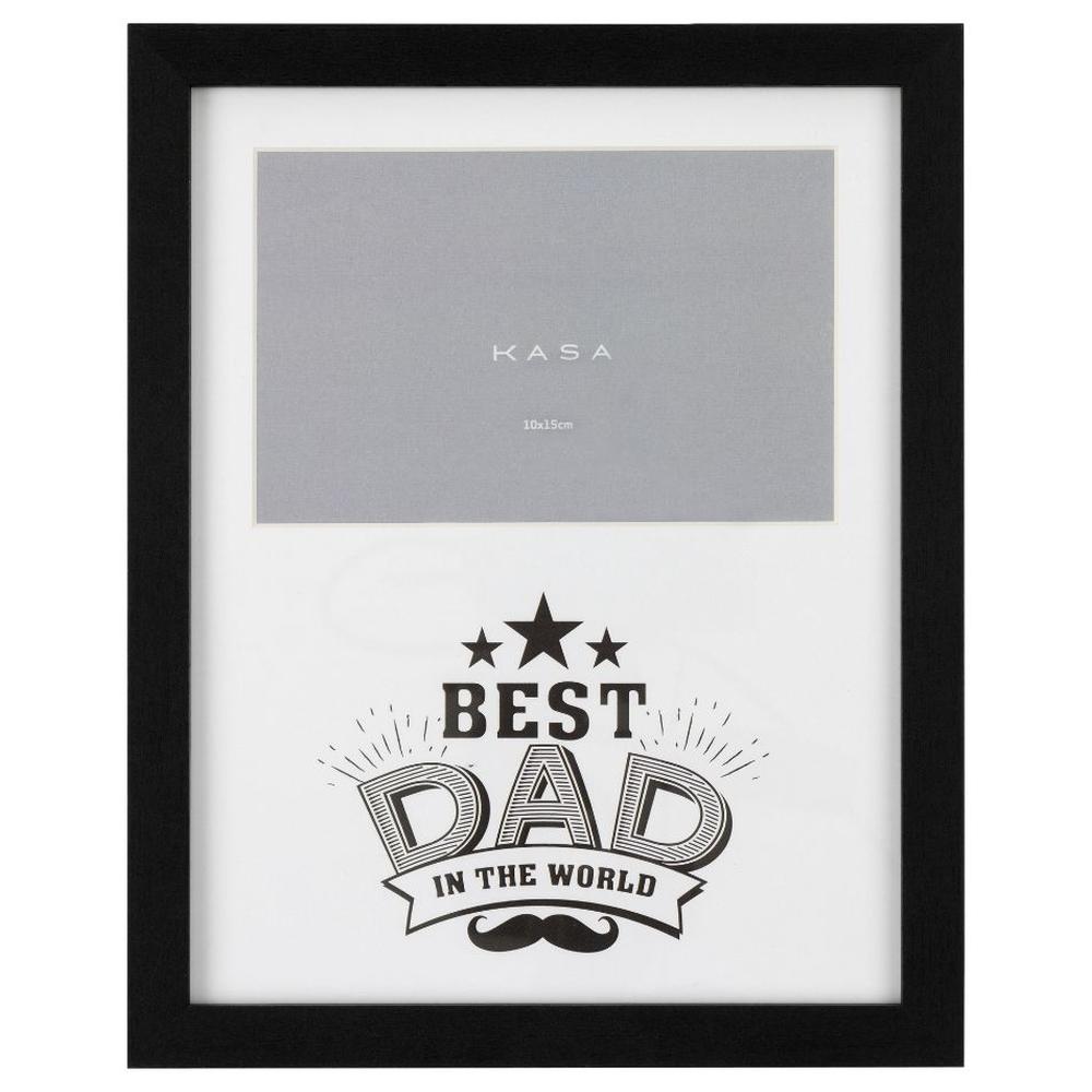 [716616] Cadre Rectangulaire "Meilleur Papa Du Monde" Kasa 25x20cm