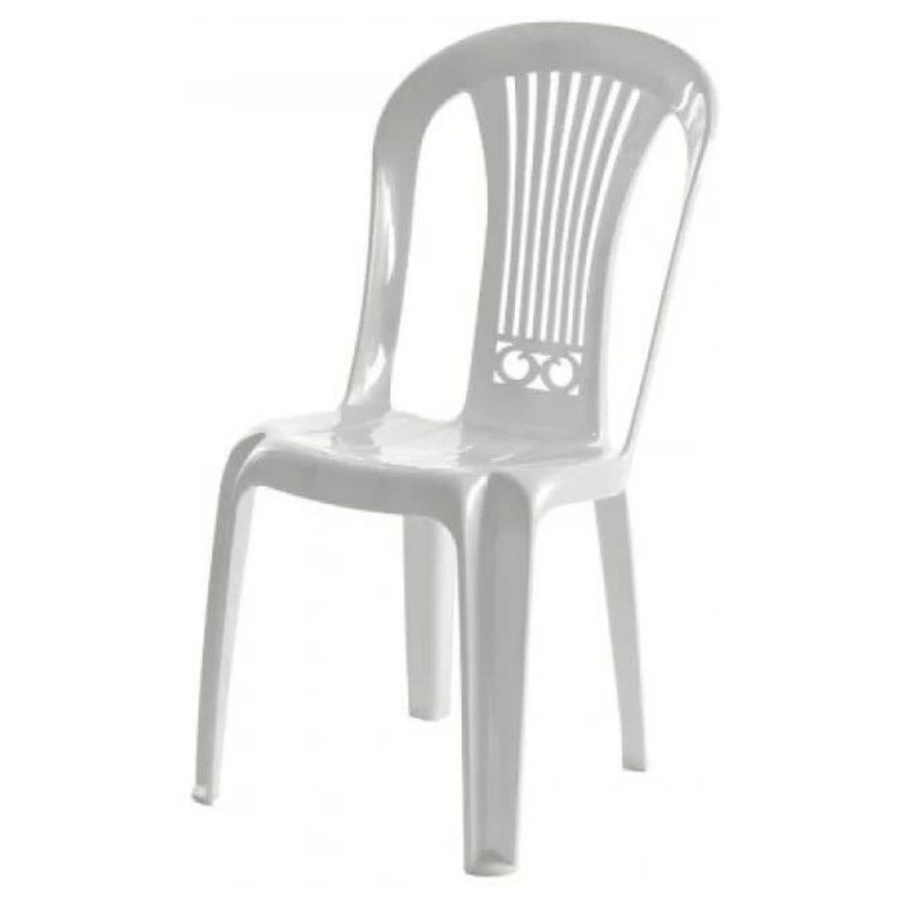 Chaise en Plastique sans Accoudoirs Blanche 46x50x88cm