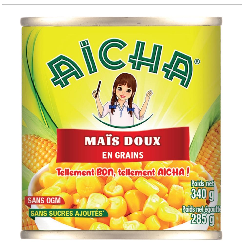 Conserve Maïs sans Sucre Ajouté Aicha 340g