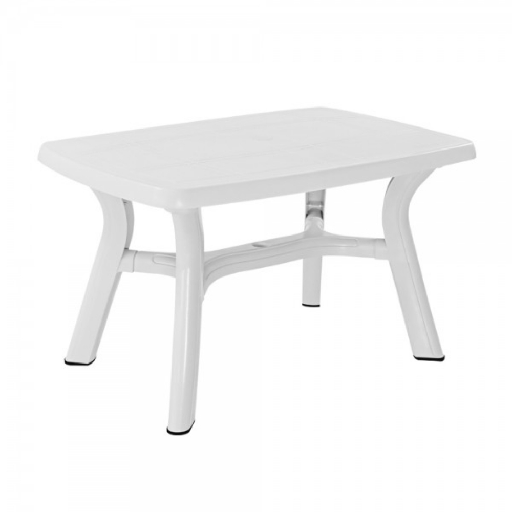 [718999] Table en Plastique Rayhana Blanc 120x80x74 cm