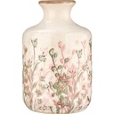 Vase Kasa en Céramique Blanc Fleurs 18cm
