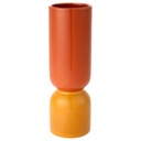 Vase en Porcelaine Géométrique Jaune/Orange Kasa 28cm