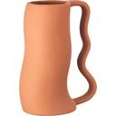 Vase Kasa en Céramique Rose Manche Ondulée 22cm