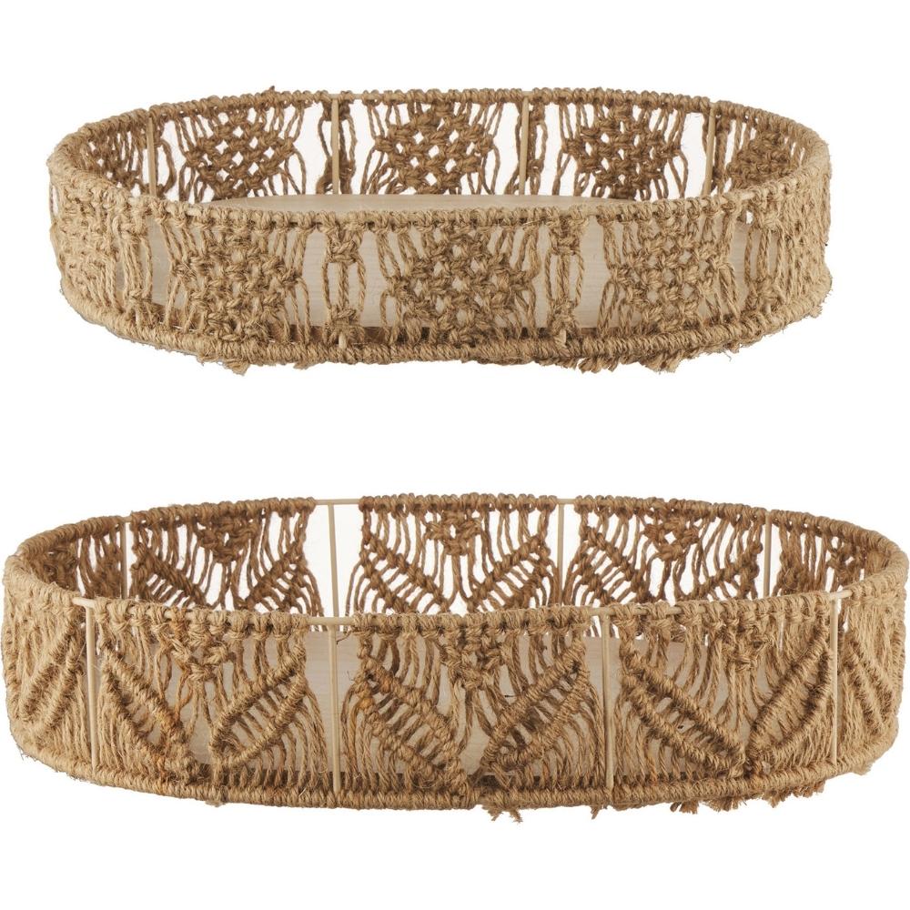 [721801] Set de 2 Paniers Ovales en Jute Kasa 35 cm/40 cm