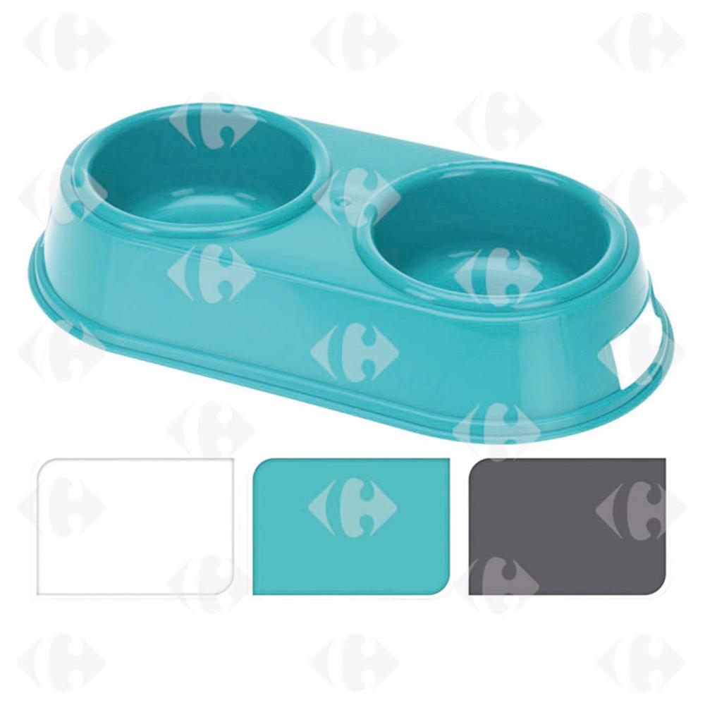 [656922] Mangeoire pour Chats Double (couleur aléatoire)