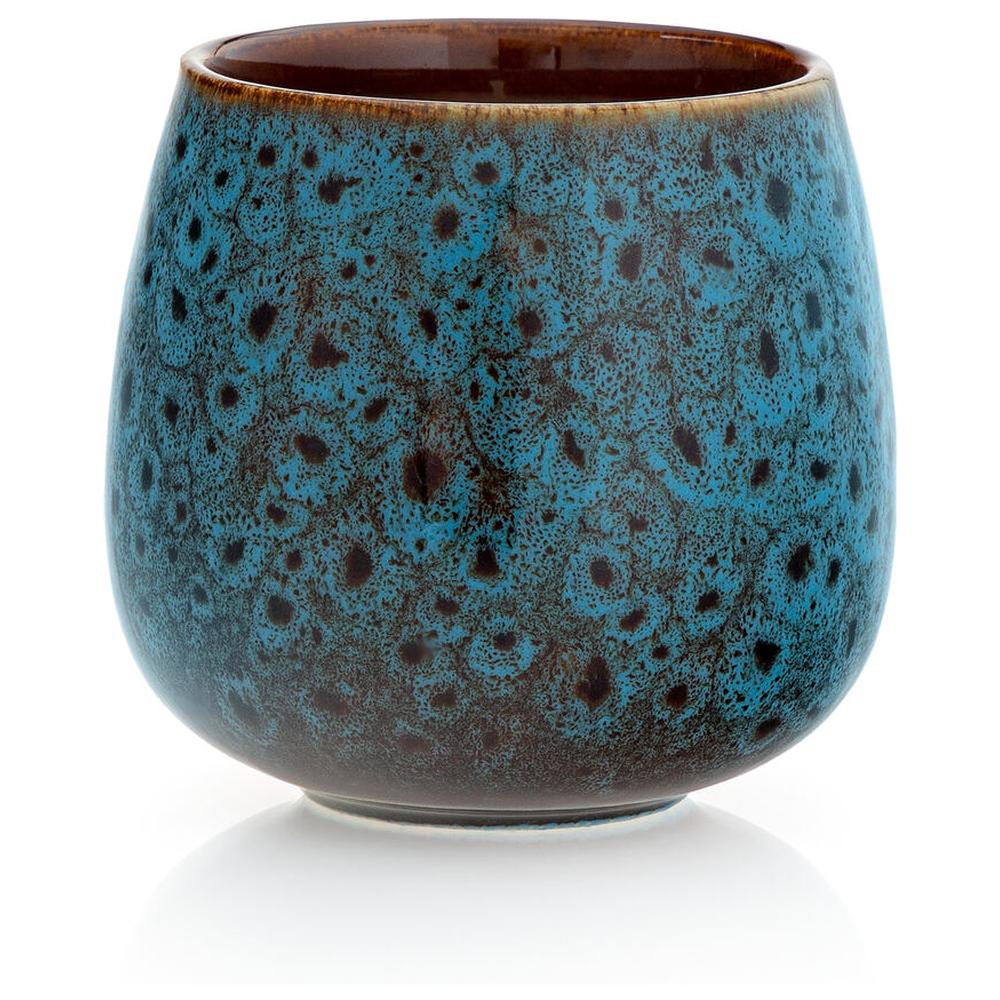 Coupe Bougie Céramique Bleue Thé Vert Boho Kasa 230g