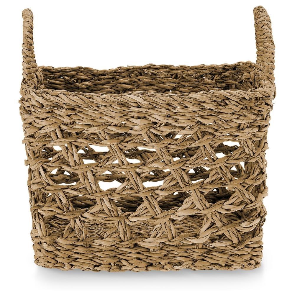 [721882] Panier Rectangulaire avec Ouvertures Herbe Kasa 30x22x25 cm