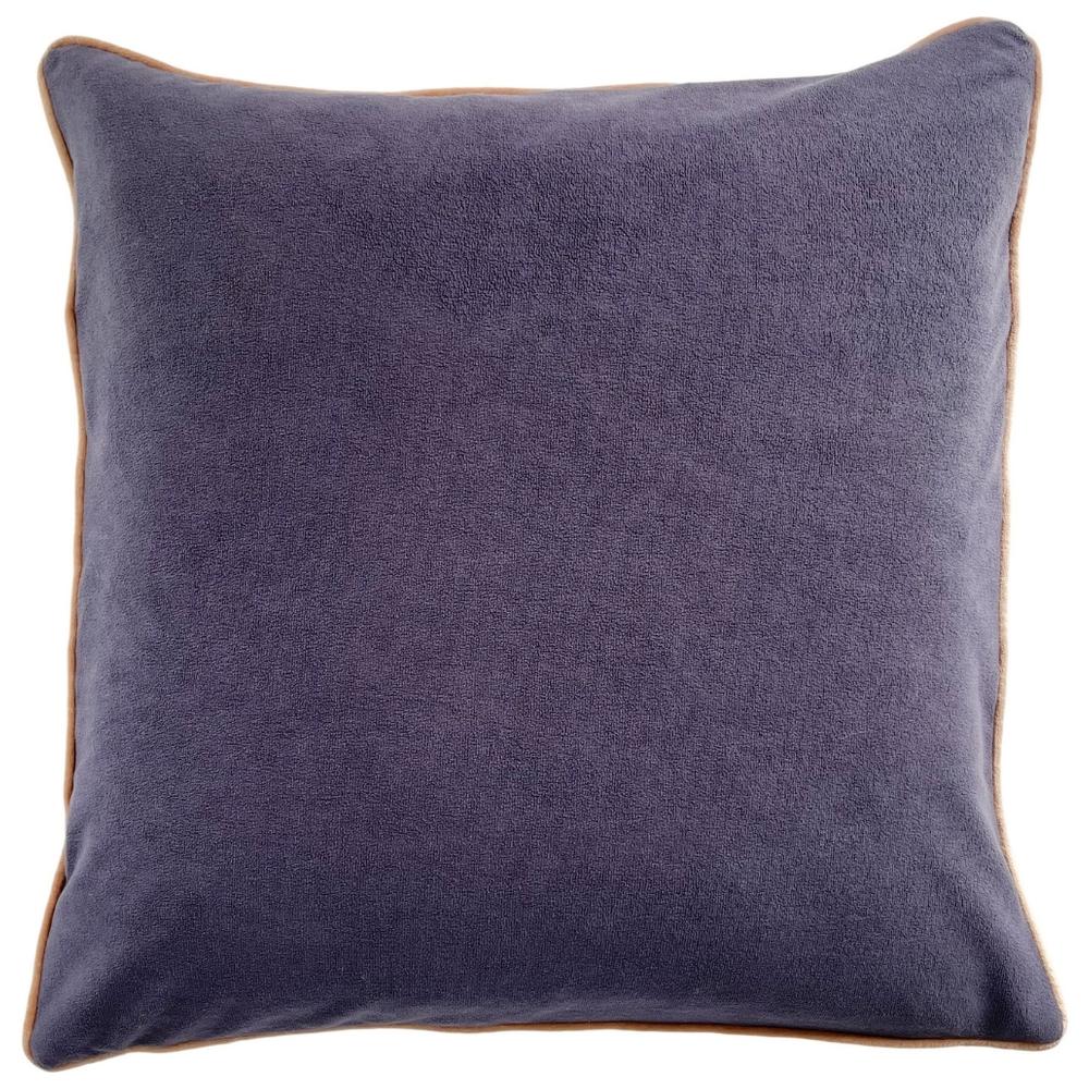 [721816] Coussin Carré Bleu Bordure Velours Kasa 45x45 cm