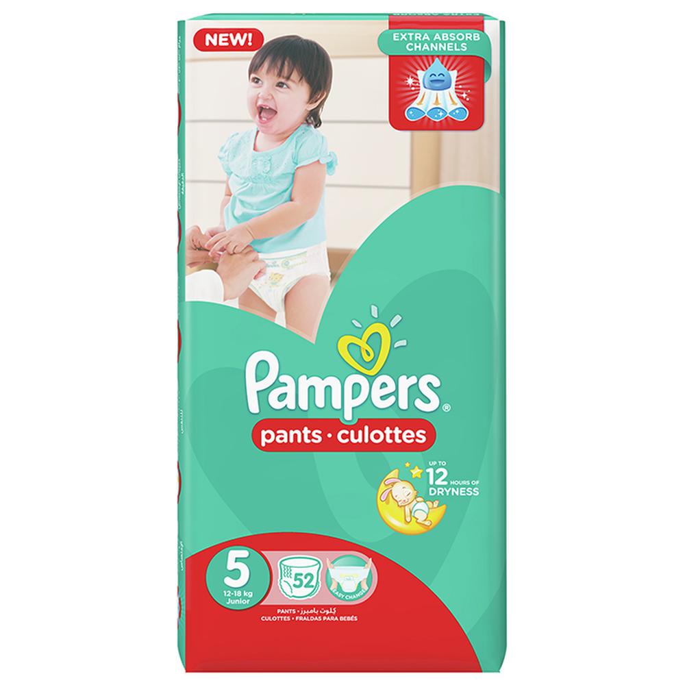 [573065] Couches-Culottes Baby-Dry Taille 5 (12-18Kg) Pampers 52 unités