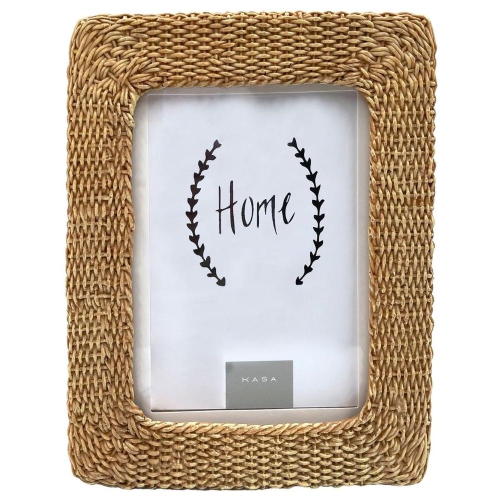 Cadre Rectangulaire avec Bordure Tressée Dorée Kasa 10x15cm