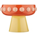 Coupe Décoratif en Céramique Orange à Pois Jaunes Kasa 18x13 cm
