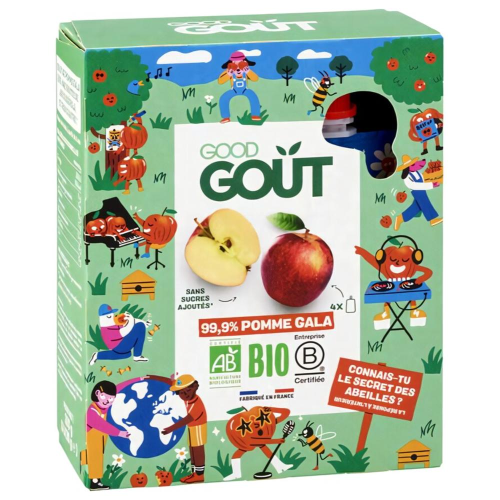 [657395] Gourdes de Purée de Pommes Good Goût Kidz 4x90g